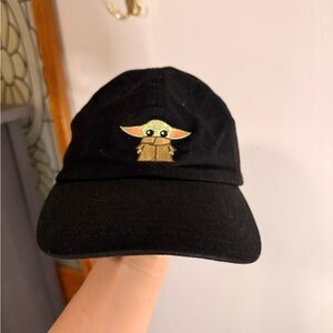 Disney Parks Black Cap with Green Grogu/baby yoda Embroidery